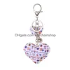 Portachiavi Anello a forma di cuore Favore di partito Colorf Bandiera americana Portachiavi Giorno dell'indipendenza Catena Souvenir Regalo Drop Delivery Gioielli Dhrht