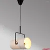 Hangende lampen LED -lamp Eenvoudig moderne creatieve slaapkamer woonkamer decoratie hangende roteerbaar jute emmer licht licht