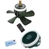 Fans 8000mAh 4000 USB Electric Fan Rechargeble Remote Control Timing 4 Gears Takfläkt för tältbädd 19qe Ventilateur Plafond