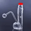 100 % lebensechter männlicher Penis, Glas-Ölbrenner-Bong, Wasserpfeife mit Unterrohr für Pfeifenrecycler, Dab-Rig, Aschenfänger mit Öltopf, 1 Stück