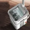 Fregonas Herramientas de limpieza mágicas 360 Rotación con cubo Squeeze Fregona plana Hogar Cocina Limpiador de pisos Fregador de pisos Azulejo Fácil de drenar Fregona 230512