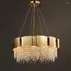 Chandeliers Manggic Simple Round Gold Modern Miving Room Dining Chandelier Luxury Crystal