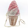 Neue Ice Cream Diamond Dinner Bag Bankett Water Diamond Handheld Damentasche Ice Cream Clutch 230513