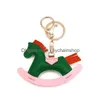 Key Rings Famous Trojan Horse Keychain Creative Party Leather Material Chain Childrens Fun Bag Pendant Lovely Keyring Drop Delivery J Dha75