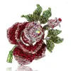 Broscher 12st/mycket grossist färgglad rose blommor bröllopstillbehör emaljstift brosch colares violetta lila kvinnor fest gåvor