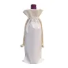 Bolsas de regalo de botellas de vino de boda en blanco de sublimación Bolsa de vino de lona con cordón para decoración de Navidad de Halloween CPA5720 bb0513