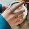 クラスターリングVentfille 925 Sterling Silver Shiny Micro Zircon Ring for Women Personal Light Luxury Temperament Open Jewelry 2023