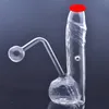 100% realistyczne męskie penis szkło szklane oleju Bong Rura wodna z dół do rurki do palenia Rig Dab Rig Ashcatcher z garnkiem olejowym 1PCSB8C3