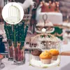 Dinnerware Sets Tabletop Mirror Gold Cake Stand Tray Dessert Display Plate Cupcake Holder Birdcage