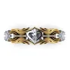 Choucong unikalne obrączki ślubne prosta biżuteria modowa 925 STREBLE SREBRNE WŁOŻNE CIĘDZIE BIAŁY TOPAZ CZ Diamond Kiełki Party Król Król Crown Pierścień Bridal Pierścień