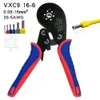 Tang Tubular Terminal Drimping Pliers Hand Tools VXC9 16 6 0.08 16mm2 30 5AWGミニ電気フェルルクリンパーセット