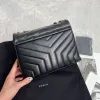 7A Designer Bag Loulou Cloud Handbags Black Cowhide Stripes Messenger Women Totes 3 Color Logo