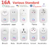 Adaptors Tuya inteligentne gniazdo WIFI inteligentna wtyczka ue UK Swit AU BR FR JP izrael Ita wtyczka zasilania 16A kontrola aplikacji Ale