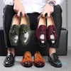 Vestido sapatos masculinos tassels negócios de couro pontudo de couro formal masculino