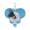 Sublimation Blanks Blank Wind Spinners Alluminum Large Butterfly Shape Spinning Hanging Patio Yard Decoration For Diy Both Sides Dro Dhcmi