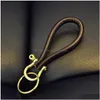 Key ringen retro keten metaalleren sleutelhanger feest minimalistische stijl haak hoefijzer buckle drop levering sieraden dhmhk