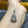 Chains Creative Design Silver Inlaid Natural Hetian Chalcedony Gourd Ladies Necklace Light Luxury Elegant Retro Engagement Jewelry