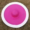 Chapeaux à large bord mode 70 cm grand chapeau de paille pliant été femme crème solaire plage décontracté Art Po coloré couture soleil