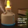 Luftfuktare 280 ml luftfuktare eterisk olja diffusor trådlös aromaterapi diffusor led lampor kontor hem cool mist retro hem väsentligt