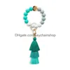 Key Rings 8 Styles Sile Bead Bracelet Chain Female Italian Tassel Bracelets Keys Ring Drop Delivery Jewelry Dhclt