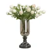 Fleurs décoratives Un Faux Ranunculus Asiaticus Fleur Branche Soie 3 Têtes Renoncule Persan Pour Centres De Mariage Maison Floral