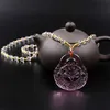 Nyaste vinter Buddha pendent halsband unisex rosa jade smycken pärlstav halsband män grossist