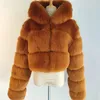 여자 모피 가짜 여자 재킷 럭셔리 코트 코튼 후드 겨울 큰 크기 외부 복음 따뜻한 암컷 짧은 코트