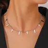 Pendentif Colliers En Acier Inoxydable Gothique Punk Croix Bâtons Minimaliste Pendentifs Haut De Gamme Sens Chaîne Collier Ras Du Cou Pour Femmes Bijoux