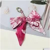 Nyckelringar Ny Alfabetet Silk Sarf Chain Bow Keychain Creative Party Fvaor Fashion Car Keyring Ladies Bag Pendant Drop Delivery Jewelr Dhjhz