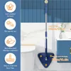 Mops Wall Cleaning Mop with Long Handle 360 ° Rotating Triangle Microfiber Adjustable Dry and Wet Use Dust Mop Cleaner for Floor 230512