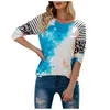 Blusas femininas camisas de mulheres tops e bloues moda leopard tie-dye camise