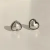 Hoop oorbellen 925 Sterling Silver Vintage Heart For Women Trendy Earring Sieraden voorkomen Allergy Party Accessoires Gift