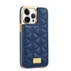 Luxury Geometric Print Folio Vogue Phone Case för iPhone 14 13 12 11 Pro Max Magnetic Multiple Card Slots Rhombus Mönster Läderplånbok Pläteringsskal