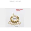 Bracelets porte-bonheur en gros 5 rond en relief étiquette Bracelet alliage mode romantique dame fille bijoux cadeau 2023 été 2 couleurs
