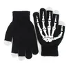 Mode-vinter full finger unisex stickat skeletthandskar Ghost Bone Touch Screen2559