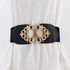 Riemen vrouwen rekken casual elastische damesjurk aan knappe brede taille riem retro buckle tailleband wilde rokbanden