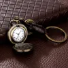 Pocket horloges antieke bronzen sleutelhanger horloge mini kwarts mannen dames trui accessoires uniek collectible cadeau klein formaat klok