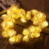 Cordes alimentées par batterie 2M/3M/4M/5M/10M Rose fleur guirlande lumineuse mariage maison anniversaire saint valentin événement fête guirlande Luminaria