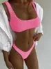 Bikini lucht beha slipje vrouwen nieuwe sexy lage taille Thongsexy 2023 zwempak zwemkleding push -up set string Thong Braziliaans badpak strand dragen biquini bather vrouw