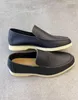 Лучшая роскошная мужская повседневная обувь LP Loafers Flat Low Top Lower Cow Leather Loropiana Moccasins Moccasins Summer Walk Comfort Loafer Slip on Loafer Rubber Plats Eu38-45