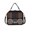 Avondtassen cartoon afdrukken schouder voor vrouwen 2023 radio retro vrouwelijke tas met korte handgrepen leer schattig feest ongebruikelijke crossbody