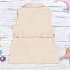 Cotone Bambini Ragazze Vestito Colletto rovesciato Senza maniche Gonna principessa Cintura Bowknot Abiti per bambini Abbigliamento per bambini