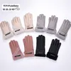 Five Fingers Gloves YIYIYUNSHU Handmade Real Sheepskin Women's Leather Female Wool Fur Genuine Winter Type Multi Color Warming