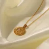 Pendant Necklaces Uworld Stainless Steel Zircon Sun Half Moon Necklace 18K Gold Plated Sunburst Collar Acero Inoxidable Muje