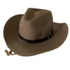 Berets Sun Hats Men Vrouwen Wijd rand Cowgirl Fedora Western Theme Party Reserve Part Dropshipberets