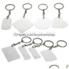 Наручники для ключей 8 стиль двойной теплопередача подвеска подвеска Blank Metal Key Key Ring Lage