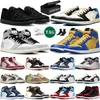 OG BOX 1s High Reverse Laney Basketball Shoes Chicago Lost Found Men Women Black Phantom 1 Low University Blue White Cement Mens Trainer