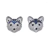 Stud Earrings Fashion Small Cute Puppy Dog For Women Year Gift High Quality Cubic Zirconia Animal Wholesale