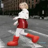 MsChf Astro Boy Big Red Boots Cartoon Tall Bot Gumowe trampki Dora buty okrągłe palce u stóp kolan projektanci kaloszek psotni