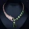 Necklace Earrings Set Zlxgirl Jewelry Leopard Animal With Earring Zirconia Sets Women's Fine Wedding